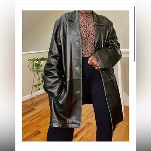 Vintage Leather Midi Jacket